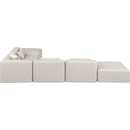  Manufacturer Color_Cream -- Cube 144" Cream Vegan Leather Upholstered 6 pc Modular Sectional IMAGE 5