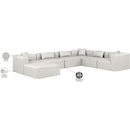  Manufacturer Color_Cream -- Cube 144" Cream Vegan Leather Upholstered 7 pc Modular Sectional IMAGE 10