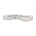  Manufacturer Color_Cream -- Cube 144" Cream Vegan Leather Upholstered 7 pc Modular Sectional IMAGE 1