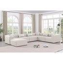  Manufacturer Color_Cream -- Cube 144" Cream Vegan Leather Upholstered 7 pc Modular Sectional IMAGE 2