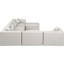  Manufacturer Color_Cream -- Cube 144" Cream Vegan Leather Upholstered 7 pc Modular Sectional IMAGE 4