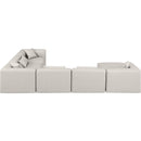  Manufacturer Color_Cream -- Cube 144" Cream Vegan Leather Upholstered 7 pc Modular Sectional IMAGE 5