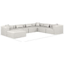  Manufacturer Color_Cream -- Cube 144" Cream Vegan Leather Upholstered 7 pc Modular Sectional IMAGE 9