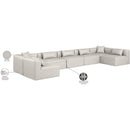  Manufacturer Color_Cream -- Cube 180" Cream Vegan Leather Upholstered 7 pc Modular Sectional IMAGE 10