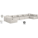 Meridian Cube Cream Vegan Leather Modular Sectional IMAGE 10