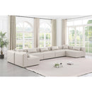  Manufacturer Color_Cream -- Cube 180" Cream Vegan Leather Upholstered 7 pc Modular Sectional IMAGE 2