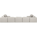  Manufacturer Color_Cream -- Cube 180" Cream Vegan Leather Upholstered 7 pc Modular Sectional IMAGE 3