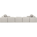 Meridian Cube Cream Vegan Leather Modular Sectional IMAGE 3