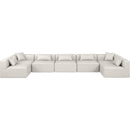 Manufacturer Color_Cream -- Cube 180" Cream Vegan Leather Upholstered 7 pc Modular Sectional IMAGE 4
