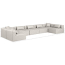  Manufacturer Color_Cream -- Cube 180" Cream Vegan Leather Upholstered 7 pc Modular Sectional IMAGE 9