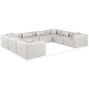  Manufacturer Color_Cream -- Cube 144" Cream Vegan Leather Upholstered 8 pc Modular Sectional IMAGE 10