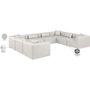  Manufacturer Color_Cream -- Cube 144" Cream Vegan Leather Upholstered 8 pc Modular Sectional IMAGE 11