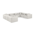  Manufacturer Color_Cream -- Cube 144" Cream Vegan Leather Upholstered 8 pc Modular Sectional IMAGE 1