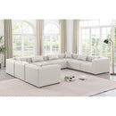  Manufacturer Color_Cream -- Cube 144" Cream Vegan Leather Upholstered 8 pc Modular Sectional IMAGE 2
