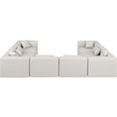  Manufacturer Color_Cream -- Cube 144" Cream Vegan Leather Upholstered 8 pc Modular Sectional IMAGE 3