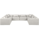  Manufacturer Color_Cream -- Cube 144" Cream Vegan Leather Upholstered 8 pc Modular Sectional IMAGE 4