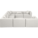  Manufacturer Color_Cream -- Cube 144" Cream Vegan Leather Upholstered 8 pc Modular Sectional IMAGE 5