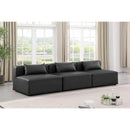  Manufacturer Color_Grey -- Cube 108" Charcoal Vegan Leather Upholstered 3 pc Armless Modular Sofa IMAGE 2