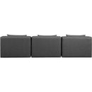  Manufacturer Color_Grey -- Cube 108" Charcoal Vegan Leather Upholstered 3 pc Armless Modular Sofa IMAGE 3
