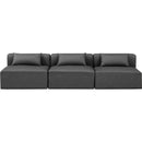 Manufacturer Color_Grey -- Cube 108" Charcoal Vegan Leather Upholstered 3 pc Armless Modular Sofa IMAGE 4