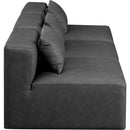  Manufacturer Color_Grey -- Cube 108" Charcoal Vegan Leather Upholstered 3 pc Armless Modular Sofa IMAGE 5