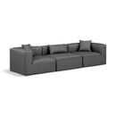  Manufacturer Color_Grey -- Cube 108" Charcoal Vegan Leather Upholstered 3 pc Modular Sofa IMAGE 1
