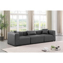  Manufacturer Color_Grey -- Cube 108" Charcoal Vegan Leather Upholstered 3 pc Modular Sofa IMAGE 2