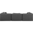  Manufacturer Color_Grey -- Cube 108" Charcoal Vegan Leather Upholstered 3 pc Modular Sofa IMAGE 3