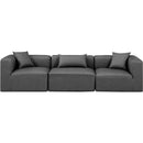  Manufacturer Color_Grey -- Cube 108" Charcoal Vegan Leather Upholstered 3 pc Modular Sofa IMAGE 4