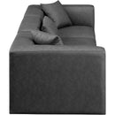  Manufacturer Color_Grey -- Cube 108" Charcoal Vegan Leather Upholstered 3 pc Modular Sofa IMAGE 5