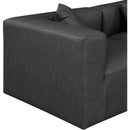  Manufacturer Color_Grey -- Cube 108" Charcoal Vegan Leather Upholstered 3 pc Modular Sofa IMAGE 6