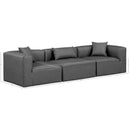  Manufacturer Color_Grey -- Cube 108" Charcoal Vegan Leather Upholstered 3 pc Modular Sofa IMAGE 8