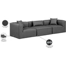  Manufacturer Color_Grey -- Cube 108" Charcoal Vegan Leather Upholstered 3 pc Modular Sofa IMAGE 9