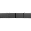  Manufacturer Color_Grey -- Cube 144" Charcoal Vegan Leather Upholstered 4 pc Armless Modular Sofa IMAGE 3