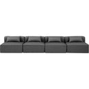  Manufacturer Color_Grey -- Cube 144" Charcoal Vegan Leather Upholstered 4 pc Armless Modular Sofa IMAGE 4