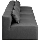  Manufacturer Color_Grey -- Cube 144" Charcoal Vegan Leather Upholstered 4 pc Armless Modular Sofa IMAGE 5