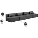 Meridian Cube Charcoal Grey Vegan Leather Modular Sofa IMAGE 9