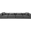  Manufacturer Color_Grey -- Cube 144" Charcoal Vegan Leather Upholstered 4 pc Modular Sofa IMAGE 4