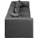  Manufacturer Color_Grey -- Cube 144" Charcoal Vegan Leather Upholstered 4 pc Modular Sofa IMAGE 5