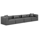  Manufacturer Color_Grey -- Cube 144" Charcoal Vegan Leather Upholstered 4 pc Modular Sofa IMAGE 8
