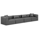 Meridian Cube Charcoal Grey Vegan Leather Modular Sofa IMAGE 8