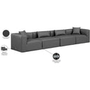  Manufacturer Color_Grey -- Cube 144" Charcoal Vegan Leather Upholstered 4 pc Modular Sofa IMAGE 9