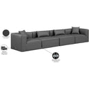 Meridian Cube Charcoal Grey Vegan Leather Modular Sofa IMAGE 9