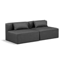  Manufacturer Color_Grey -- Cube 72" Charcoal Vegan Leather Upholstered 2 pc Armless Modular Loveseat IMAGE 1