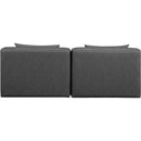  Manufacturer Color_Grey -- Cube 72" Charcoal Vegan Leather Upholstered 2 pc Armless Modular Loveseat IMAGE 3