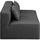 Manufacturer Color_Grey -- Cube 72" Charcoal Vegan Leather Upholstered 2 pc Armless Modular Loveseat IMAGE 5