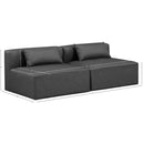  Manufacturer Color_Grey -- Cube 72" Charcoal Vegan Leather Upholstered 2 pc Armless Modular Loveseat IMAGE 8