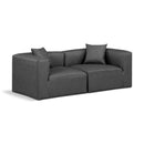  Manufacturer Color_Grey -- Cube 72" Charcoal Vegan Leather Upholstered 2 pc Modular Loveseat IMAGE 1