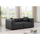  Manufacturer Color_Grey -- Cube 72" Charcoal Vegan Leather Upholstered 2 pc Modular Loveseat IMAGE 2