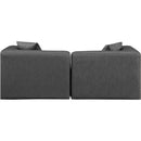  Manufacturer Color_Grey -- Cube 72" Charcoal Vegan Leather Upholstered 2 pc Modular Loveseat IMAGE 3